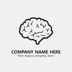 Brain illustration black and white for logo company vector image
