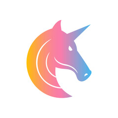 Cute unicorn head illustration vector design