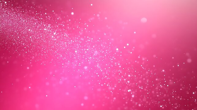 Abstract pink background with glowing particles.