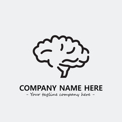 Brain illustration black and white for logo company vector image
