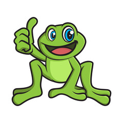 Obraz premium Cute orange frog illustration vector design