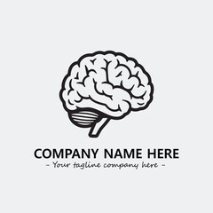 Brain illustration black and white for logo company vector image
