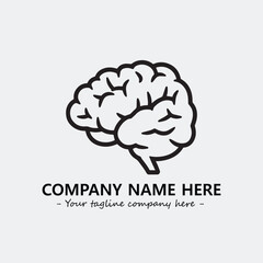 Brain illustration black and white for logo company vector image
