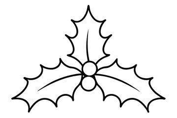 Christmas Holly Line Art