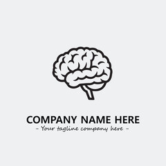Brain illustration black and white for logo company vector image
