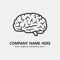 Brain illustration black and white for logo company vector image
