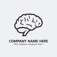 Brain illustration black and white for logo company vector image

