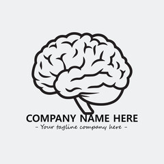 Brain illustration black and white for logo company vector image
