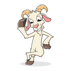 Cute sheep cartoon style illustration vector design