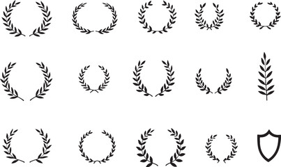 Heraldic Crest & Laurel Wreath SVG Bundle | Vintage Shield Emblems & Ribbon Banner Clipart | Vector Design for Logos, Certificates & Crafts

