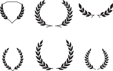 Heraldic Crest & Laurel Wreath SVG Bundle | Vintage Shield Emblems & Ribbon Banner Clipart | Vector Design for Logos, Certificates & Crafts

