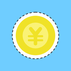 Sticker line cut japan yen currency. Japan elements. Good for prints, posters, logo, advertisement, infographics, etc.ogo, advertisement, infographics, etc.