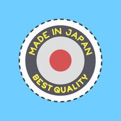 Fototapeta premium Sticker line cut made in japan. Japan elements. Good for prints, posters, logo, advertisement, infographics, etc.ogo, advertisement, infographics, etc.