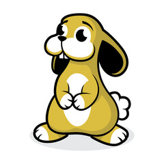 Cute Rabbit animal cartoon illustration vector design