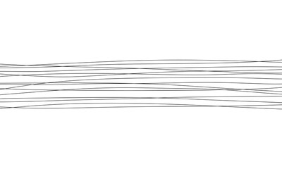A set of horizontal abstract chaotic lines on a white background. Graphic simple vector black and white illustration. An element for decoration, packaging design, and labels. Drawing with a line