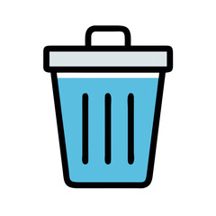 Trash Bin for Delete Function Icon Design