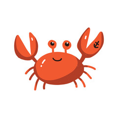 Cute Cartoon Crab with Anchor Claw