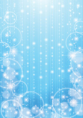 幻想的な雨背景、イラスト、縦、梅雨、青、かわいい、キラキラ