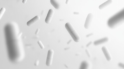 Falling White Capsules By Generated AI