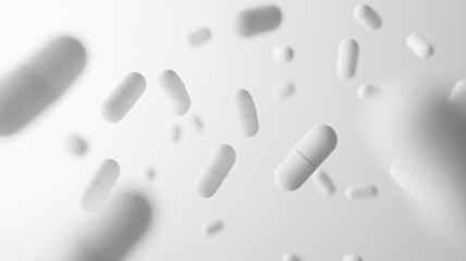 Falling White Capsules By Generated AI