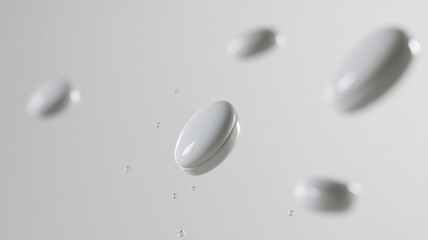 Falling White Pills By Generated AI