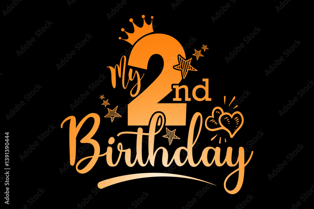 Fototapete my 2nd birthday - file contains a high-quality digital vector artwork, created with precision and de