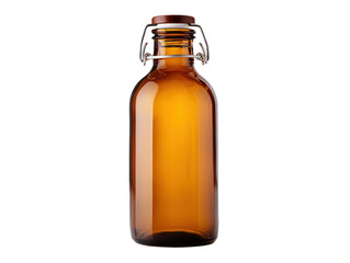Glass bottle display studio cutout background minimalist side view eco-friendly concept