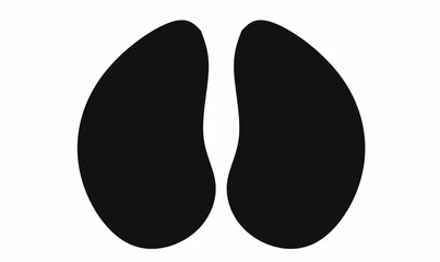 Silhouette of cow hoof print in black vector style. Realistic livestock footprint icon for farm, animal tracking, agriculture, or educational design elements.