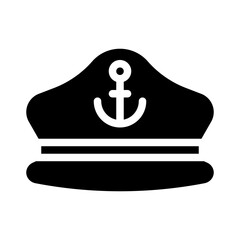 captain hat glyph icon