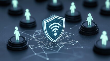 Cybersecurity action protecting data integrity digital network graphic visualization modern technology environment