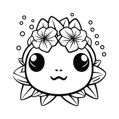 Cute creature with flower crown