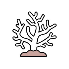 Obraz premium Stylized Coral Illustration For Marine Biology Or Nature Related Designs