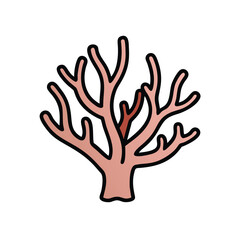 Obraz premium Graphic Flat Vector Illustration Of Coral On Isolated White Background