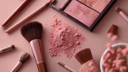 Professional Makeup Cheek blush pink tone palette and makeup brushes and tools,makeup eyeshadow palette in pink,red cherry shades,makeup set,Cosmetic products,sweet and cute tone eye shadows.