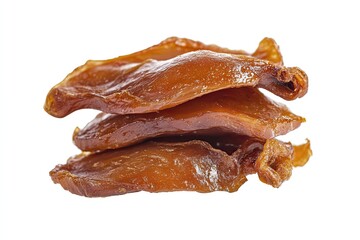 A realistic photo of Crispy Peking Duck, hyper-realistic, isolated on white