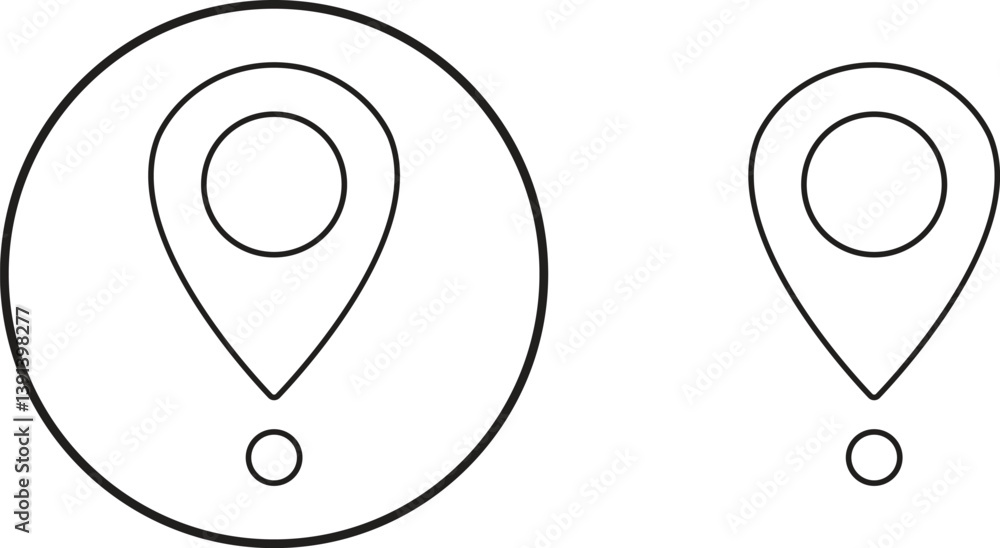 Poster set of map pin location icons. modern map markers vector isolated on transparent background. gps loc