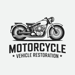 Obraz premium Stylish black and white graphic illustration of a motorcycle.