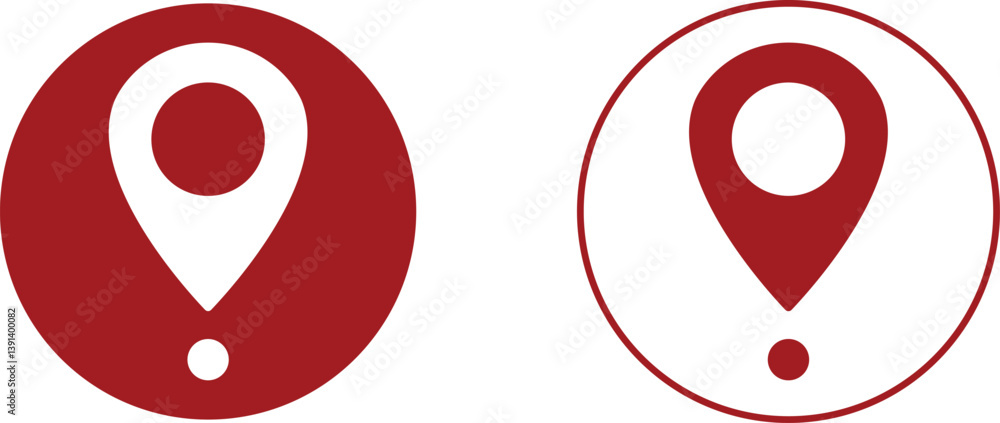 Poster set of map pin location icons. modern map markers vector isolated on transparent background. gps loc