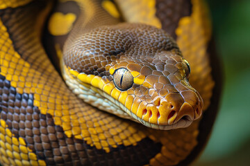 Fototapeta premium Python snake coiled, Indonesia