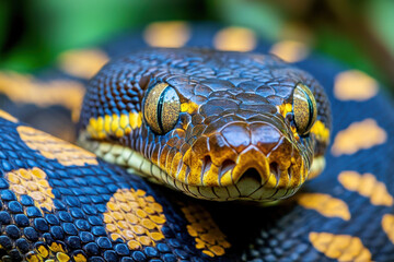 Fototapeta premium Python snake coiled, Indonesia