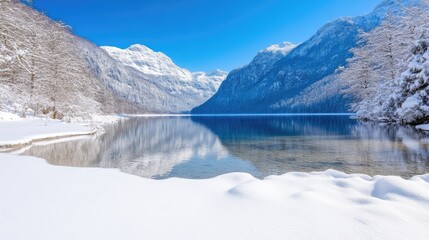 Fototapeta premium Winter Mountain Lake