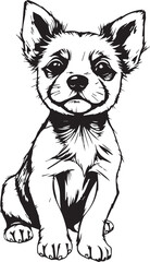 Cute puppy. Hand drawn vector illustration