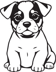 Cute puppy. Hand drawn vector illustration