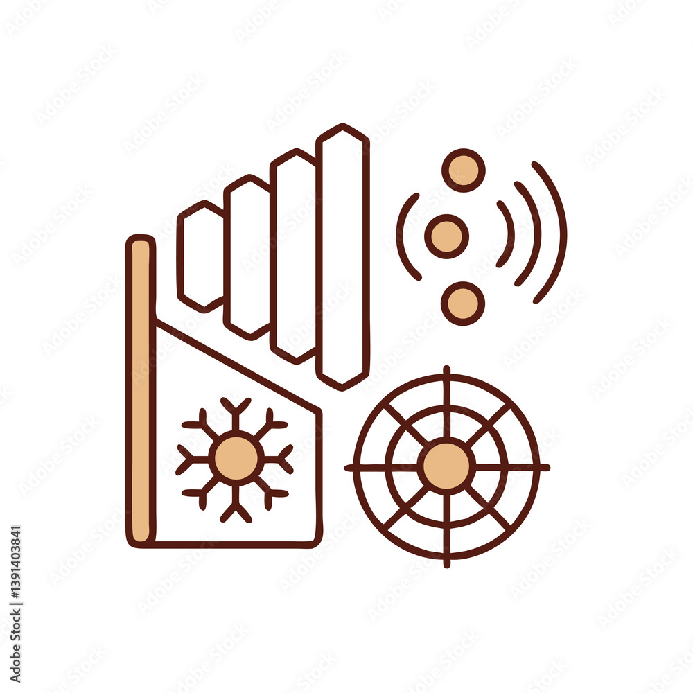 Aufkleber smart home automation system vector icon representation of iot technology