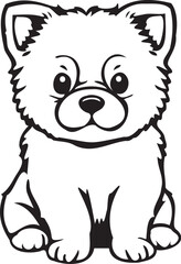 Cute puppy. Hand drawn vector illustration