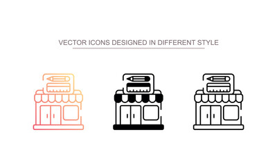 Stationary Shop icon design with white background stock illustration