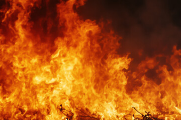 Huge flames from a wildfire