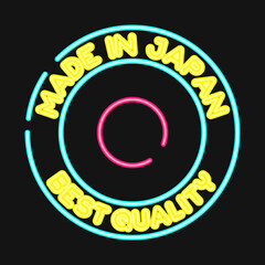 Icon made in japan. Japan elements. Icons in neon style. Good for prints, posters, logo, advertisement, infographics, etc.