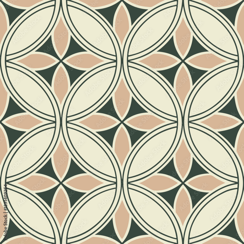 Poster seamless vector pattern with geometric shapes in earthy tones