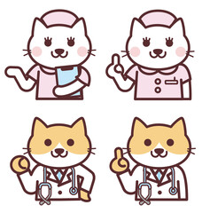 かわいい猫医師と猫看護師